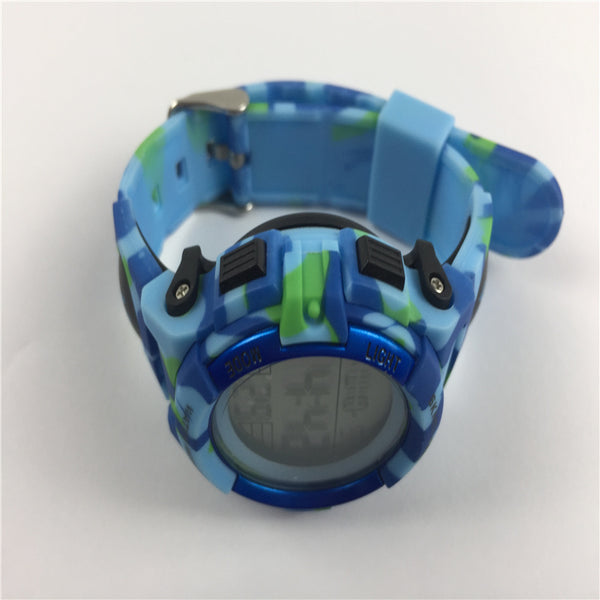 2021 Hot Sell children's digital watch Waterproof Electronic Watches Outdoor 50M 7 Colorful LED Luminous Alarm Clock 12/24H Format Selectable