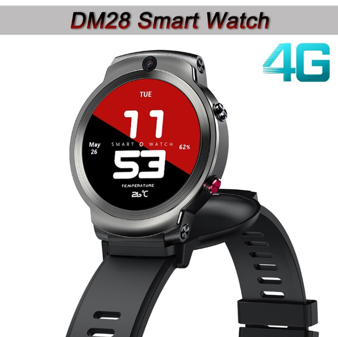 2021 Popular NEW Dual Camera 4G Smartwatch DM28 Face Unlock Video Call IP67 Waterproof WIFI 5G GPS Young Smart Watch