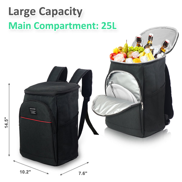 25L Camping Backpack Insulated Cooler Lunch Bag Waterproof Mountaineering Backpack Leakproof Cooler Reusable Lunch Bag