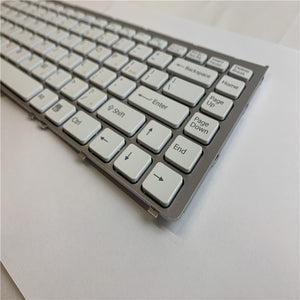 New Replacement Keyboard with Silver Frame For SONY VGN-FW 81-31105002-01 148084021 White