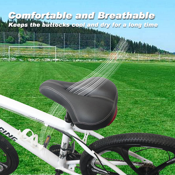 Shock Absorbing Bicycle Saddle Bike Saddle with Tail Light Waterproof Bike Seat