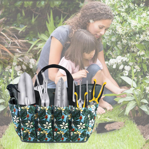 Heavy Duty Aluminum Gardening Tools Garden Gloves & Organizer Tote Bag As a Gift