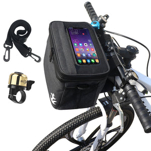 Bike Bag Waterproof Bike Basket Cycling Front Handlebar Bag With Strap Bike Bell