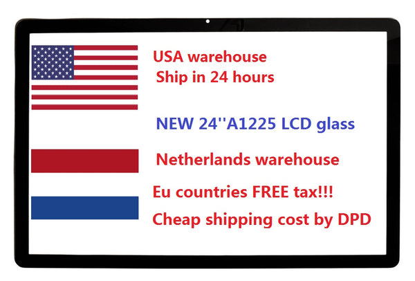 From Netherlands USA warehouse 1pcs Original New For Apple iMac 24'' 2007 2008 2009 A1225 LCD Front Glass Panel