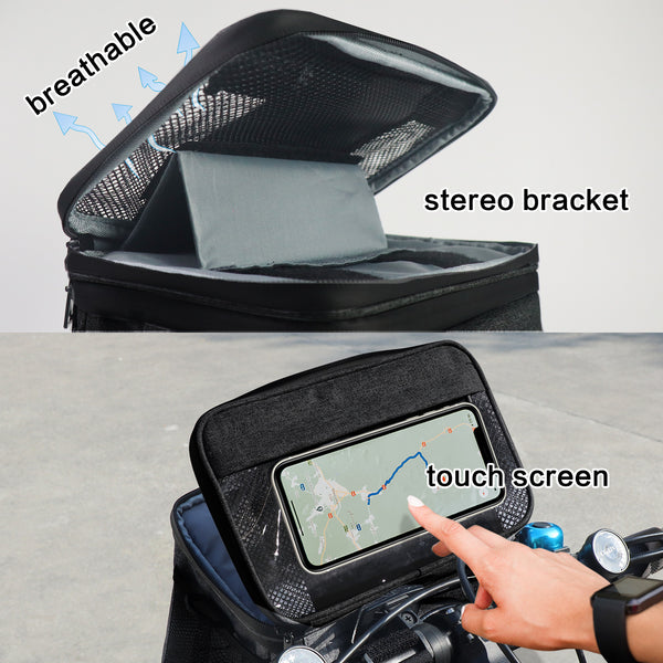 Bike Bag Waterproof Bike Basket Cycling Front Handlebar Bag With Strap Bike Bell