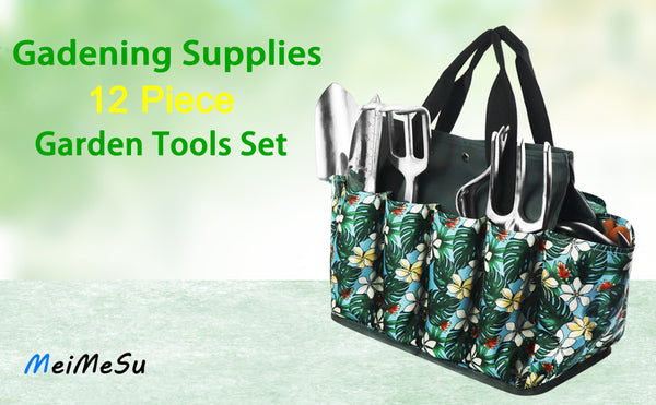 Garden Tools Set 12 Pieces Aluminum Alloy Hand Tools Garden Tools Set As a Gift